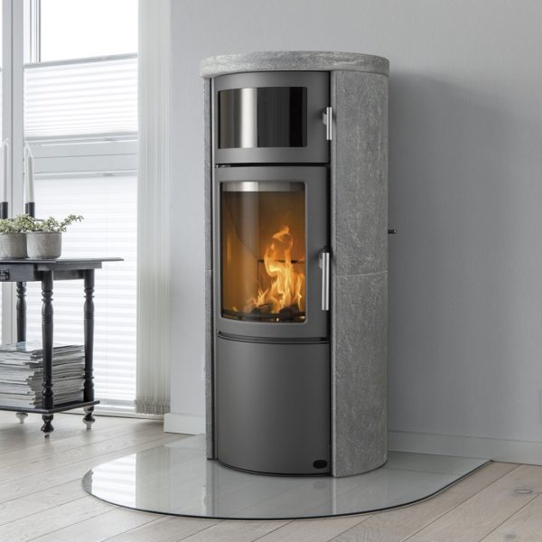 Varmelagrende ovn i kleberstein med integrert bakeovn - Heta Scan-Line 520B