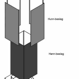 Firkant4 4-Sidig Beslag - Hunn